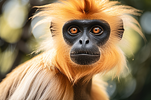 滇金丝猴野生动物国家一级保护动物摄影图