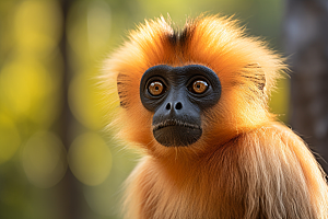 滇金丝猴灵长类国家一级保护动物摄影图