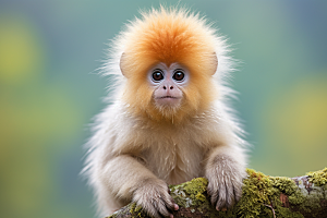滇金丝猴环保生态摄影图