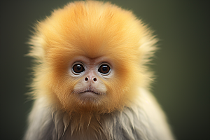 滇金丝猴猴子国家一级保护动物摄影图