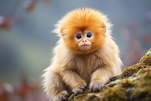 滇金丝猴生态环保摄影图