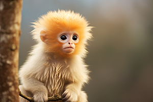 滇金丝猴生态灵长类摄影图