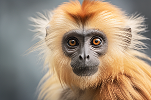 滇金丝猴国家一级保护动物自然摄影图