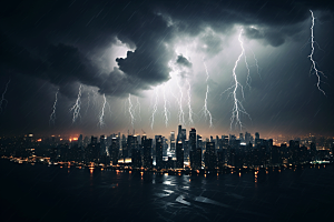 暴雨闪电高清自然现象摄影图