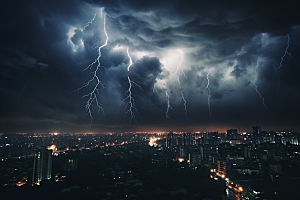 暴雨闪电雷雨高清摄影图