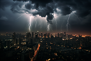 暴雨闪电自然灾害电闪雷鸣摄影图