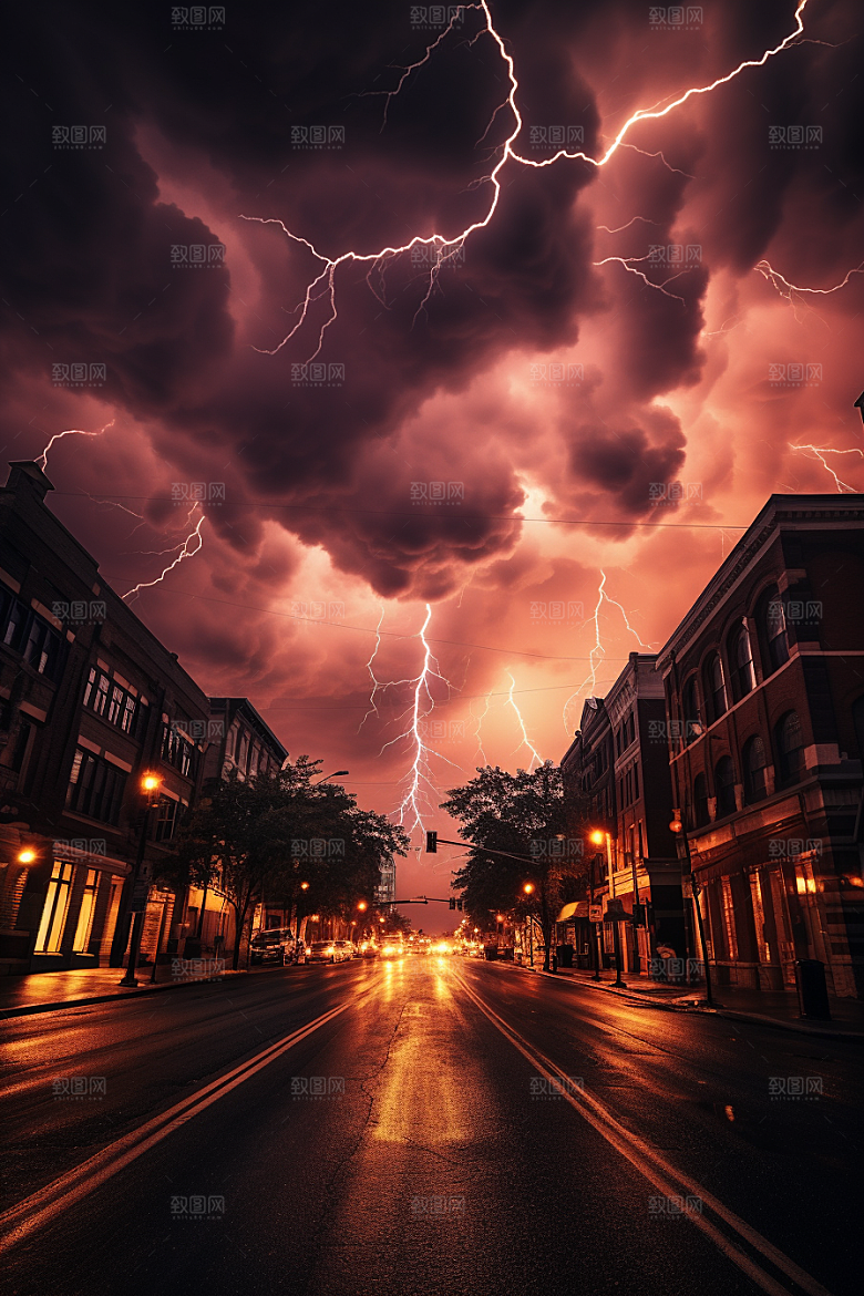 暴雨闪电高清自然现象摄影图