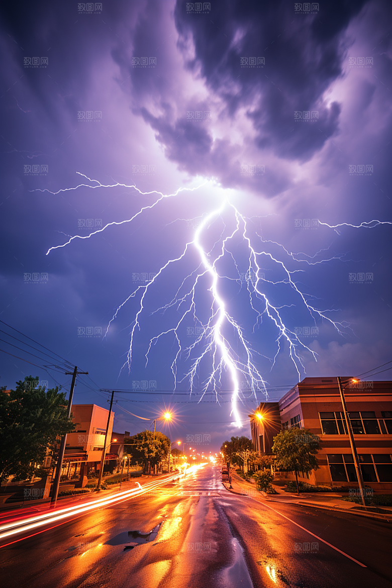 暴雨闪电高清自然现象摄影图