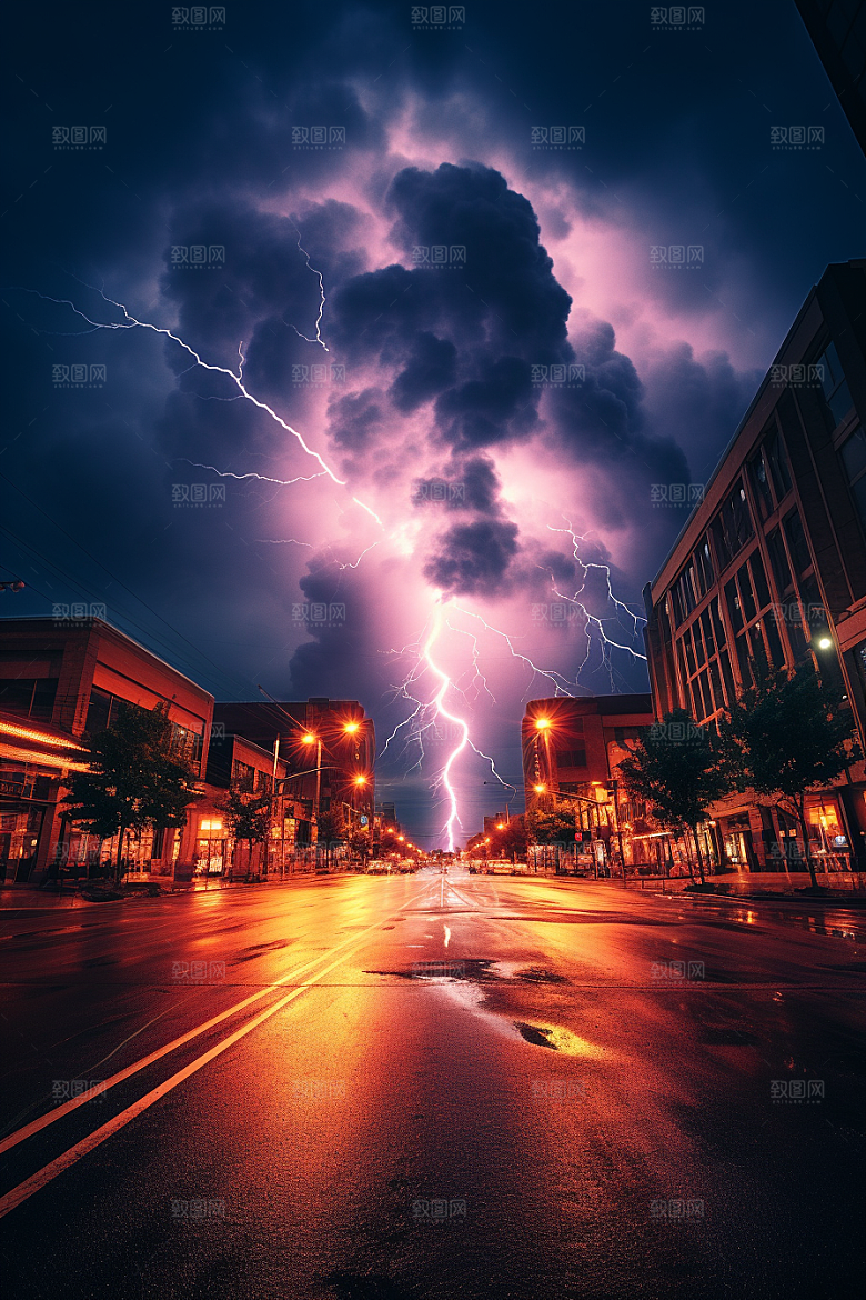 暴雨闪电高清自然现象摄影图