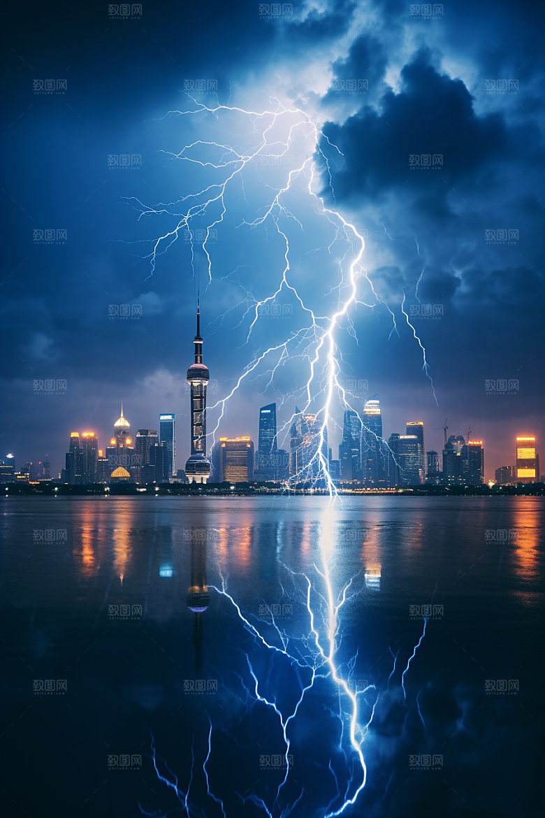 暴雨闪电高清自然现象摄影图