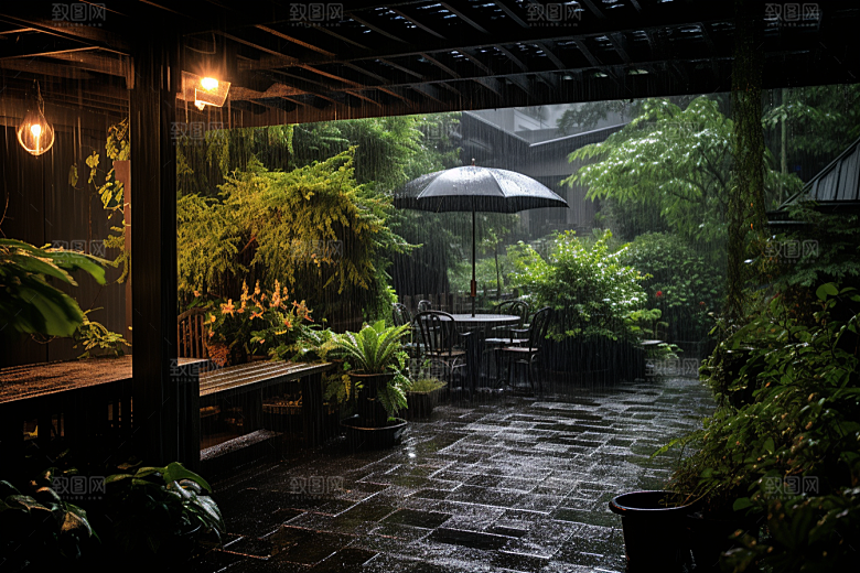 暴雨自然雨天摄影图