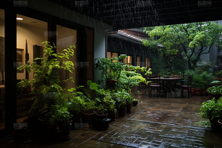 暴雨下雨雨夜摄影图