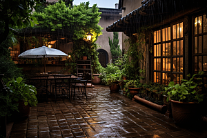 暴雨户外下雨摄影图