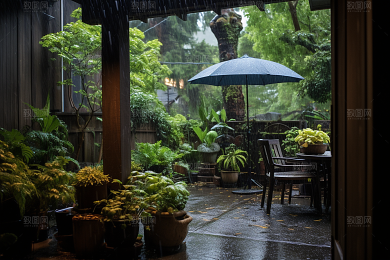 暴雨户外安静摄影图