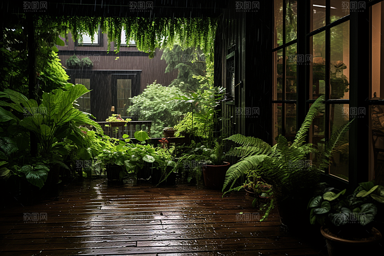 暴雨自然环境摄影图