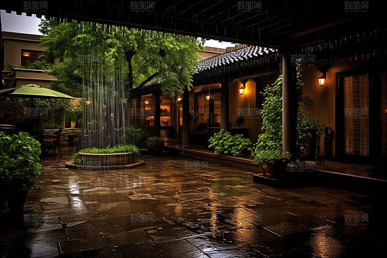 暴雨下雨雨天摄影图