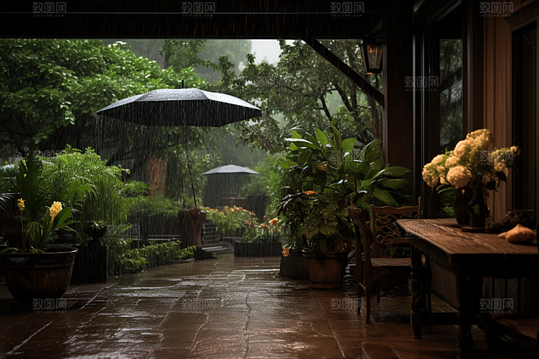 暴雨环境户外摄影图