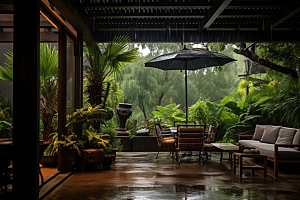 暴雨户外大雨摄影图
