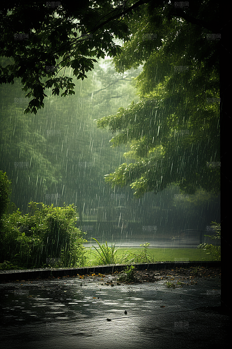 暴雨安静雨天摄影图