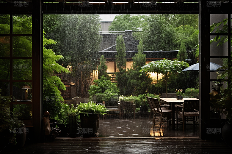 暴雨大雨环境摄影图