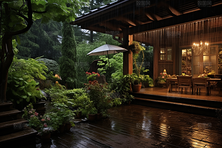 暴雨自然雨天摄影图