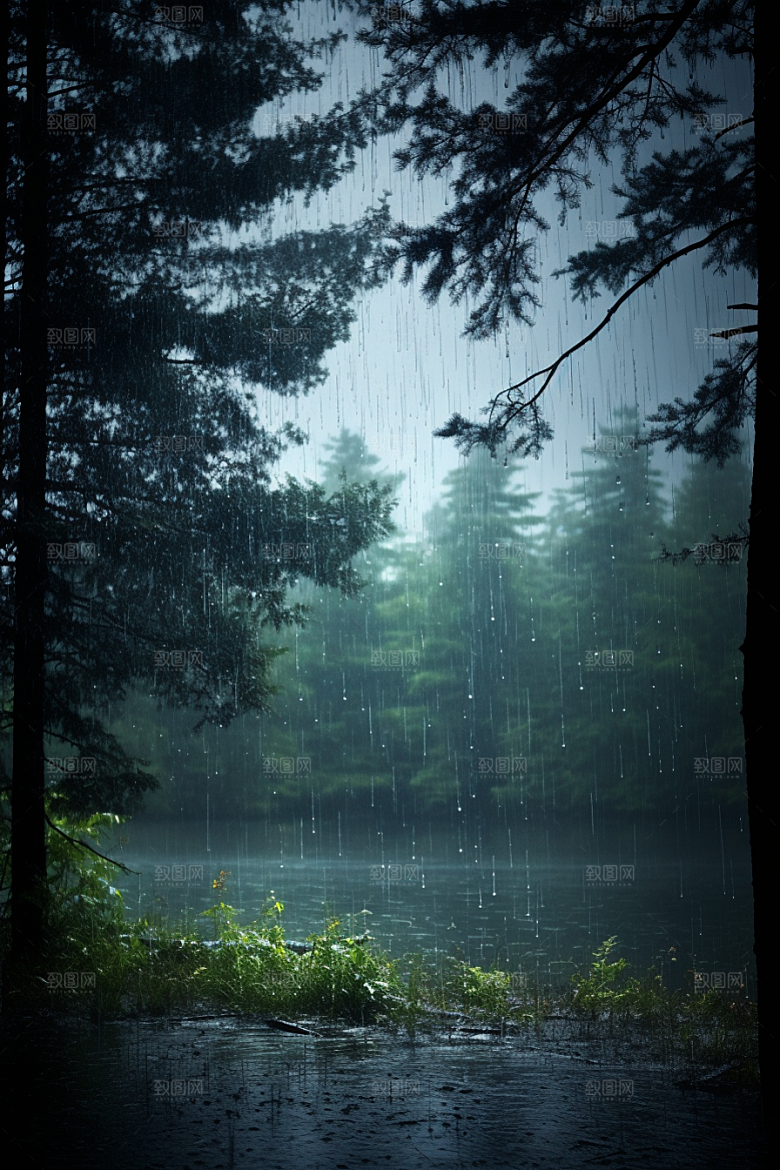 暴雨安静自然摄影图