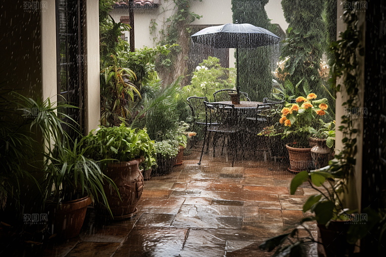 暴雨环境雨天摄影图