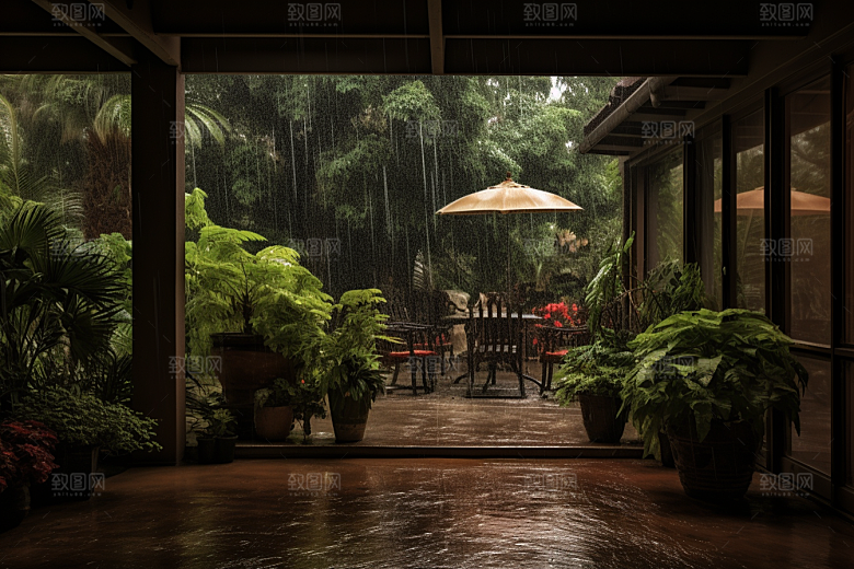 暴雨室外大雨摄影图