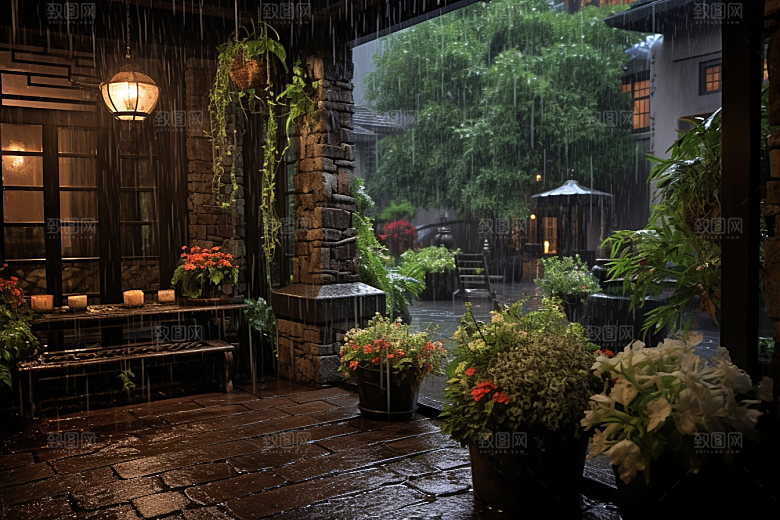 暴雨户外高清摄影图
