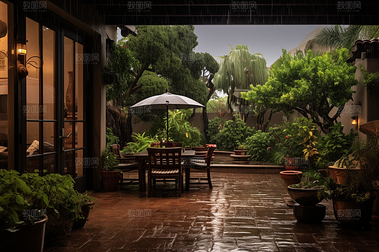 暴雨高清下雨摄影图