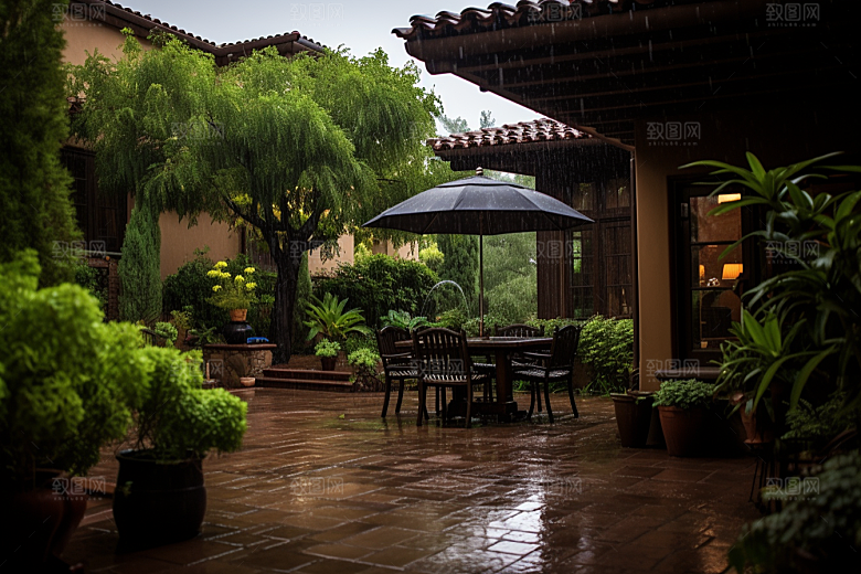 暴雨室外雨天摄影图