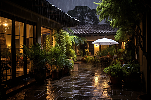 暴雨室外雨夜摄影图