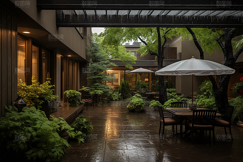 暴雨户外安静摄影图