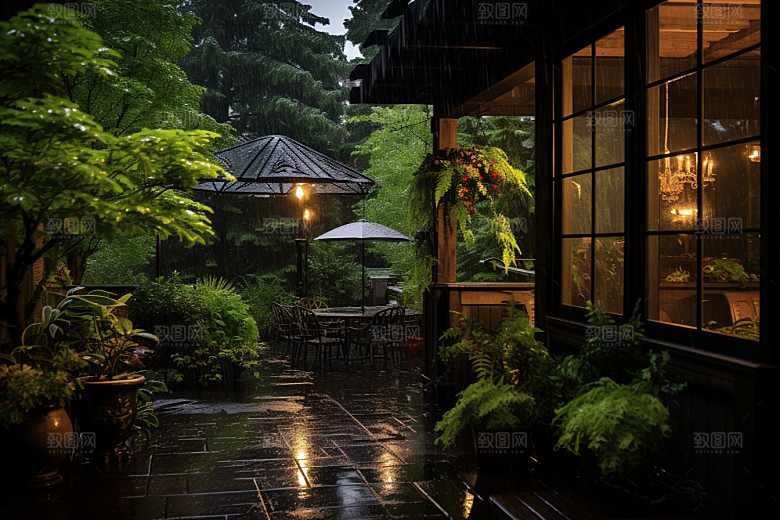 暴雨室外自然摄影图