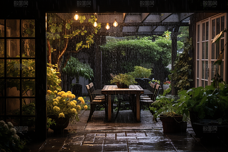 暴雨环境自然摄影图