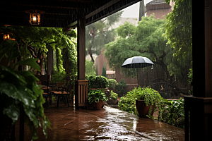 暴雨大雨安静摄影图