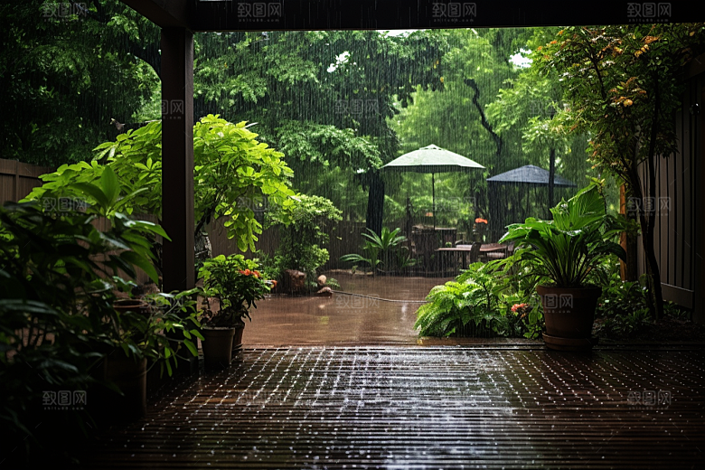 暴雨下雨自然摄影图