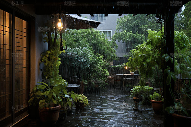 暴雨下雨安静摄影图