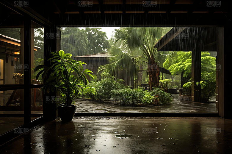 暴雨自然雨天摄影图