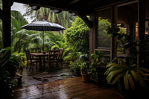 暴雨大雨环境摄影图