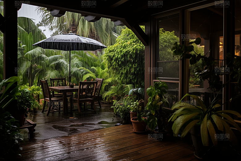 暴雨大雨环境摄影图