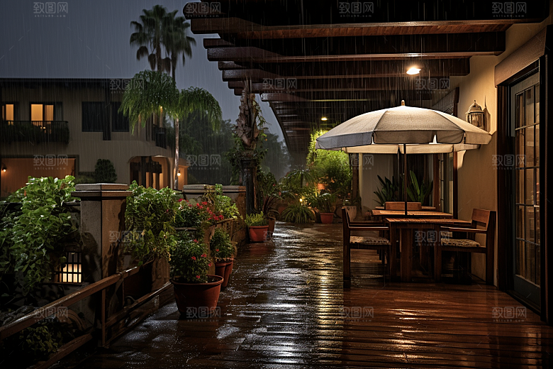 暴雨下雨环境摄影图