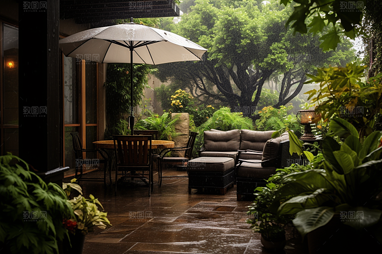 暴雨雨夜下雨摄影图