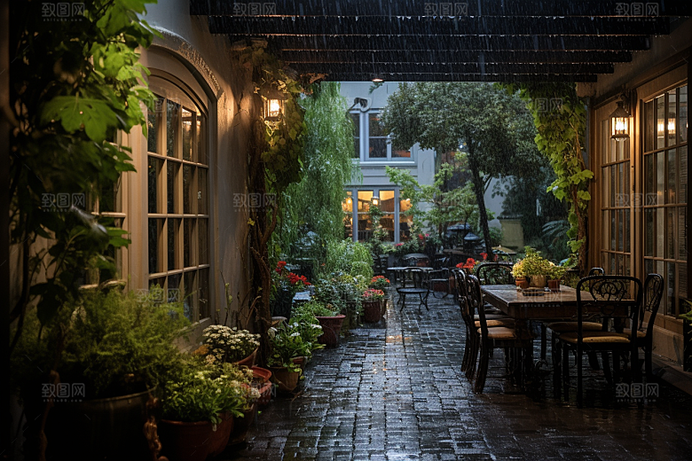 暴雨环境雨夜摄影图
