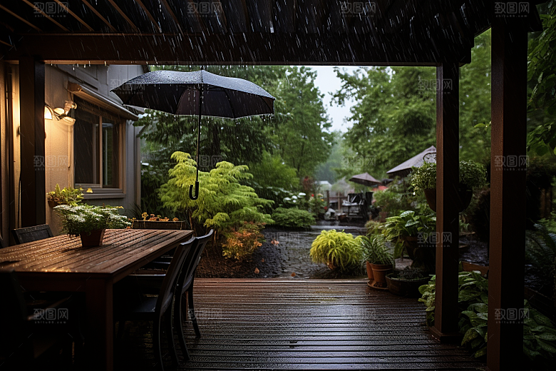 暴雨安静大雨摄影图