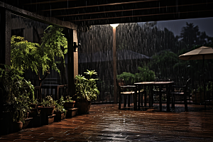 暴雨雨天环境摄影图