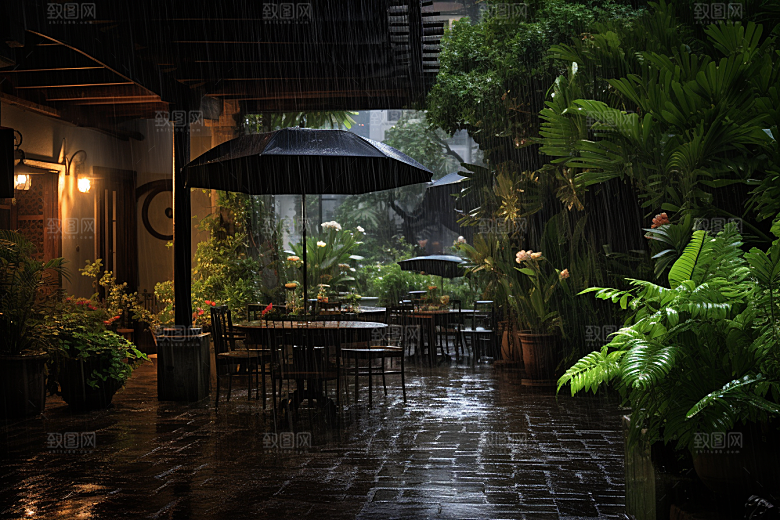 暴雨下雨安静摄影图