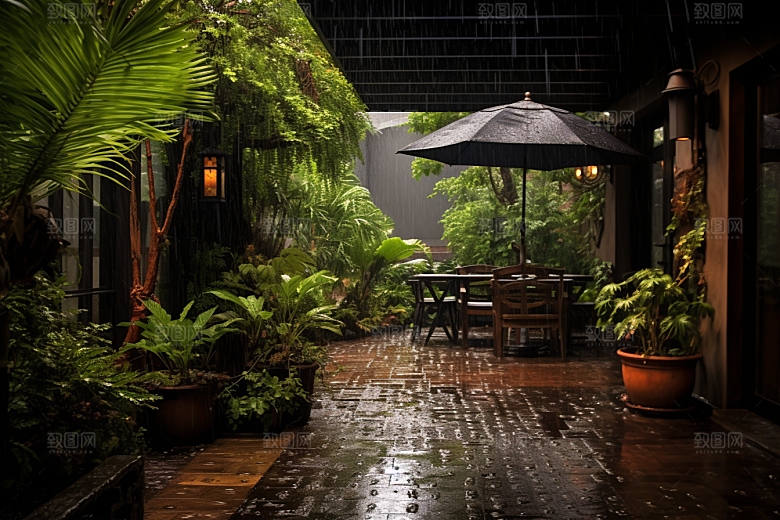 暴雨自然雨天摄影图