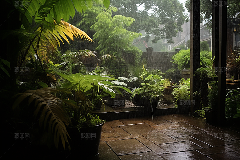 暴雨自然环境摄影图