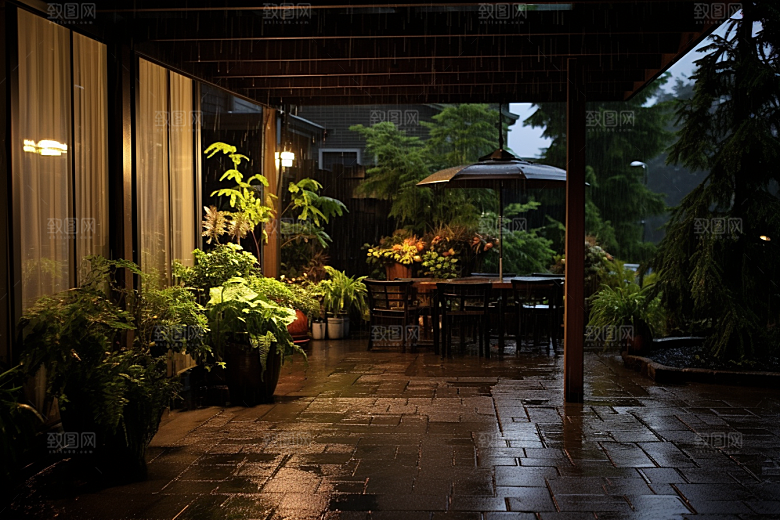 暴雨室外雨夜摄影图